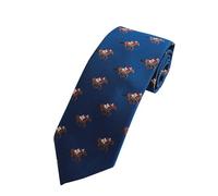 Tie Studio Polyester Tie - Horse & Jockeys on Deep Burgundy Microfibre (1108) (Navy)