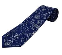 Tie Studio Polyester Tie - Structure of Atom on Blue (0795) (Multicolor)