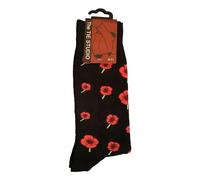 Tie Studio Red Poppies Rememberance Unisex Novelty Ankle Socks Adult Size 6-11
