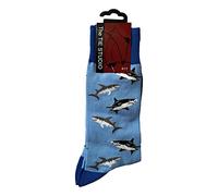 Tie Studio Sharks on Blue Unisex Novelty Ankle Socks Adult Size 6-11