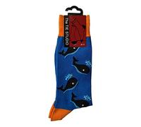 Tie Studio Spouting Whales on Blue Unisex Novelty Ankle Socks Adult Size 6-11