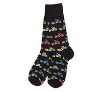 Tie Studio Unisex Adults Multi-color Cartoon Motorbikes Crew Length Socks, Size 6-11, 1 Pair