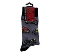 Tie Studio Vintage Motorbikes Unisex Novelty Grey Ankle Socks Adult Size 6-11