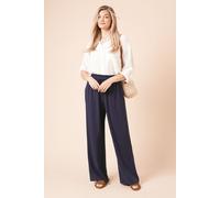 Tie Waist Woven Trousers Dorothy Perkins Navy 8