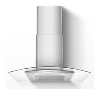 Tieasy 30" Wall Mount Cooker Hood with Ducted/Ductless Convertible Duct, Stainless Steel Fireplace and Aluminum Filters, Fan Timer