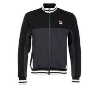 FILA Men's Tiebreaker Funnel Neck Track Jacket, Black/Charcoal/Gardenia, XL