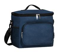 TIECHI 10L Insulated Lunch Bag, Leakproof Thermal Lunch Box Bag for Men Women Adults, Large Cool Bag with Adjustable Shoulder for Work Beach Picnic Camping (Navy Blue)
