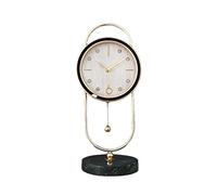 TIECHUINIUB Mantel Clock Luxury Swing Table Clock Home Living Room Fashion Decoration Pendulum Clock Tablecloth Clock scanning Desk Clock Table Clock Nostalgia-White