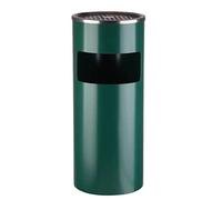 TIECHUINIUB Outdoor Trash Cans, Stainless Steel Ashtray Stand, 2 in 1 Metal Rubbish Bin, Cigarette Ashtray, Green