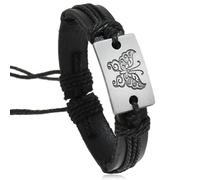 Tied By Love Butterfly PU Leather Braided Bracelet Punk Gothic Adjustable Wristband with Engraved Butterfly Plate Steampunk Boho Unisex Bracelet for Women & Men (Black)