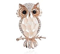 Tied By Love Cute Crystal Rhinestone Owl Brooch Vintage Bird Wedding Scarf Pin Cartoon Owl Brooch Pins Rhinestone Animal Lapel Pin Alloy Women's Lapel Pin Jewellery for Women Girls