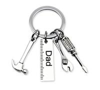 Tied By Love Dad Grandpa Uncle Gift Handy Man Tools Keychain Metal DIY Keyring Hammer Wrench Gift Bag Charm Jewellery Birthday Father's Day Gift Keyrings Key Chain Unisex Key Ring (Dad)