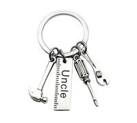 Tied By Love Dad Grandpa Uncle Gift Handy Man Tools Keychain Metal DIY Keyring Hammer Wrench Gift Bag Charm Jewellery Birthday Father's Day Gift Keyrings Key Chain Unisex Key Ring (Uncle)