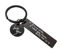 Tied By Love Drive Safe I Need You Here With Me Keyring Heart Charm Keychain New Driver Bag Charm Jewellery Birthday Gift Keyrings Key Chain Unisex Key Ring (Silver)