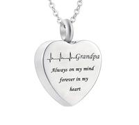 Tied By Love Family Heart Jewellery Urn for Mum Dad Sister Brother Grandma Grandpa Necklace Pendant Ashes Locket Cremation Keepsake in Stainless Steel (Grandpa)
