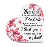 Tied By Love I Thank You Appreciation Gratitude Acrylic Plaque Heart-Shaped Block Gift Free-Standing Sign Keepsake Floral Design Gifts For Friends Family Parent Colleague Teacher Mentor