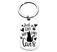 Tied By Love Just A Girl Who Loves Cats Keychain Cute Stainless Steel Cute Keyring Gift Bag Charm Jewellery Birthday Daughter Gift Keyrings Key Chain Unisex Key Ring