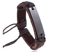 Tied By Love PU Leather Adjustable Punk Style The Lord's Prayer El Padre Nuestro Braided Bracelet Bangle For Men & Women Gothic Steampunk Wristband Unisex Fashion Jewellery Gift (Brown)