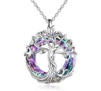 Tied By Love Tree of Life Necklace Jewellery Women's Celtic Knot Family Tree Pendant Crystal Irish Jewellery Gifts For Grandma Granddaughter Mother Niece For Birthday Mother's Day Special Occasion