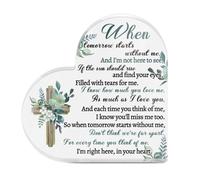 Tied By Love When Tomorrow Starts Without Me Memorial Acrylic Plaque Heart-Shaped Block Gift Free-Standing Sign Keepsake Display Gifts For Loss Of Loved One Bereavement Sympathy Remembrance