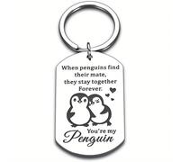 Tied By Love You're My Penguin Stainless Steel Keychain Partner Keyring Gift for Valentines Bag Charm Jewellery Birthday Valentine's Day Gift Keyrings Key Chain Unisex Key Ring