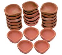TIED RIBBONS 24 pcs Handmade Clay Diya for Diwali | Traditional Homemade Diyas Tealight | Indian Oil Lamp | Diwali Decorations for House | Terracotta Diyas | Diwali Gifts [Energy Class A++]