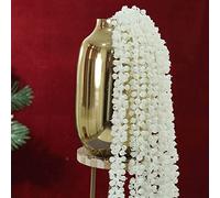 TIED RIBBONS 6 pcs Jasmine Garland | White 5 Ft | Mogra Flower Garland for Pooja, Home Decor, Indian Wedding, Party, Eid | Plastic Jasmine Garland for Decoration | Diwali Decorations, Ganesh Chaturthi