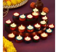 TIED RIBBONS Diwali Clay Diya Set of 20 | Handmade Terracotta Diyas for Indian Pooja Puja Oil Diya Lamp for Mandir, Temple, Indian Gift Items, Ganesh Chaturthi Decoration