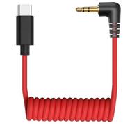 TIEDXIOY USB C to 3.5mm TRS Microphone Patch Cable Audio Coiled Cable, Mic Cord Compatible with Rode SC7, VideoMic, VideoMicro Go, Lark M1, BOYA & Other External Mic for iphone/Smartphone-1FT