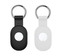 Tieeyivv Case for Xiaomi Smart Tag with Metal Buckle, Soft Silicone for All-Round Protection, Shockproof and Non-Slip, Pack of 2 - White+Black
