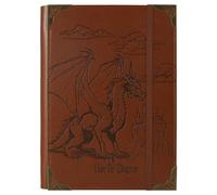 TIEFOSSI A5 Binder 6 Ring Notebook for Women Men, Hardcover PU Leather Journal, Dragon Vintage Journal for Boys, College Ruled Notebooks for School, Planner, Travel, Work, Organizer