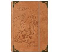 TIEFOSSI A5 Binder 6 Ring Notebook for Women Men, Hardcover PU Leather Journal, Dragon Vintage Journal for Boys, College Ruled Notebooks for School, Planner, Travel, Work, Organizer