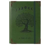 TIEFOSSI A5 Binder 6 Ring Notebook for Women Men, Hardcover PU Leather Journal, Vintage Tree Journals, College Ruled Notebook for School, Planner, Travel, Work, Organizer