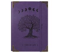 TIEFOSSI A5 Binder 6 Ring Notebook for Women Men, Hardcover PU Leather Journal, Vintage Tree Journals, College Ruled Notebook for School, Planner, Travel, Work, Organizer