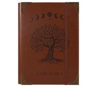 TIEFOSSI A5 Binder 6 Ring Notebook for Women Men, Hardcover PU Leather Journal, Vintage Tree Journals, College Ruled Notebook for School, Planner, Travel, Work, Organizer