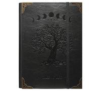 TIEFOSSI A5 Binder 6 Ring Notebook for Women Men, Hardcover PU Leather Journal, Vintage Tree Journals, College Ruled Notebook for School, Planner, Travel, Work, Organizer