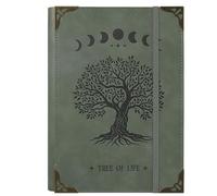 TIEFOSSI A5 Binder 6 Ring Notebook for Women Men, Hardcover PU Leather Journal, Vintage Tree Journals, College Ruled Notebook for School, Planner, Travel, Work, Organizer