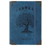 TIEFOSSI A5 Binder 6 Ring Notebook for Women Men, Hardcover PU Leather Journal, Vintage Tree Journals, College Ruled Notebook for School, Planner, Travel, Work, Organizer