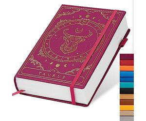 TIEFOSSI Constellations A5 Dotted Hardcover Journal Notebook, 100gsm 400pages Writing Paper, Bullet Organizers Notebook for Women, Men, Teens (Taurus)