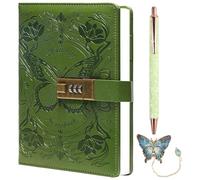 TIEFOSSI Diary with Lock for Women Girls, Lined Locked Journal, Butterfly Journal Notebook with Pen and Bookmark, A5 Refillable Locking Journals for Writing