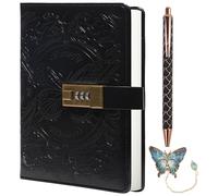 TIEFOSSI Diary with Lock for Women Girls, Lined Locked Journal, Butterfly Journal Notebook with Pen and Bookmark, A5 Refillable Locking Journals for Writing