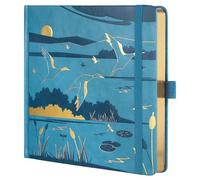 TIEFOSSI Dotted Journal, Dot Grid Notebook for Women Men, Hardcover PU Leather Journal, 160 GSM Thick Paper, 160 Numbered Pages with Gold Edges, 20.4 x 20.4 CM Square Diary