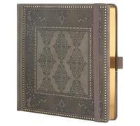 TIEFOSSI Dotted Journal, Dot Grid Notebook for Women Men, Hardcover PU Leather Journal, 160 GSM Thick Paper, 160 Numbered Pages with Gold Edges, 20.4 x 20.4 CM Square Diary