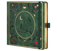 TIEFOSSI Dotted Journal, Dot Grid Notebook for Women Men, Hardcover PU Leather Journal, 160 GSM Thick Paper, 160 Numbered Pages with Gold Edges, 20.4 x 20.4 CM Square Diary