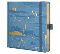 TIEFOSSI Dotted Journal, Dot Grid Notebook for Women Men, Hardcover PU Leather Journal, 160 GSM Thick Paper, 160 Numbered Pages with Gold Edges, 20.4 x 20.4 CM Square Diary