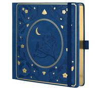 TIEFOSSI Dotted Journal, Dot Grid Notebook for Women Men, Hardcover PU Leather Journal, 160 GSM Thick Paper, 160 Numbered Pages with Gold Edges, 20.4 x 20.4 CM Square Diary