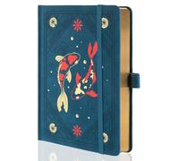 TIEFOSSI Dotted Journal Notebook, Aesthetic journal for Women & Men with Koi Fish Cover, A5 Hardcover Notebook with Ribbon, Dot Journals for Writing, Drawing, Planning, 190 Numbered Pages