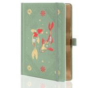 TIEFOSSI Dotted Journal Notebook, Aesthetic journal for Women & Men with Koi Fish Cover, A5 Hardcover Notebook with Ribbon, Dot Journals for Writing, Drawing, Planning, 190 Numbered Pages