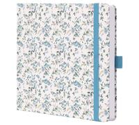 TIEFOSSI Dotted Journal Notebook, Dot Grid Notebook for Women Men, Fabric Flower Journal, 160 GSM Thick Paper, 160 Numbered Pages, 20.4 x 20.4 CM Square Diary