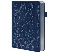 TIEFOSSI Dotted Journal Notebook for Women Men, A5 Hardcover PU Leather Dot Grid Notebook for Journaling Writing Sketching, 160 GSM Thick paper, 192 Numbered Pages, Silver Edge